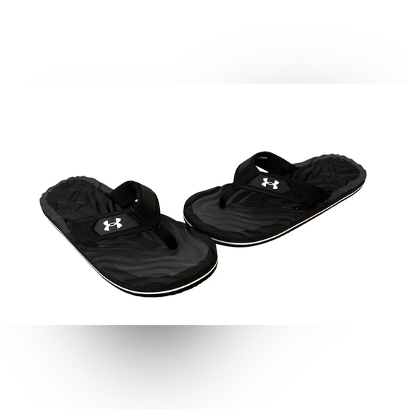 Under Armour Black Sandals Flip Flops Shoes Men’s Sz 6 RARE Contour Foam Footbed - Picture 5 of 6